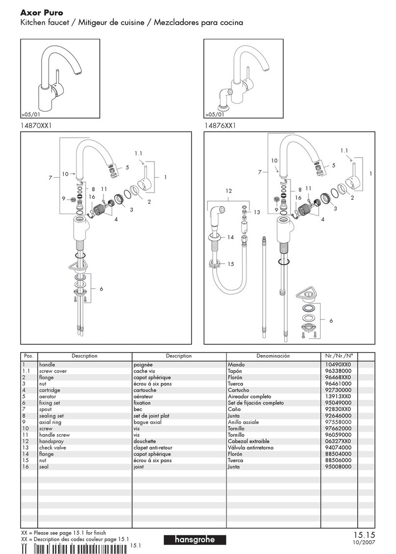 Axor Puro 14870XX1 User manual