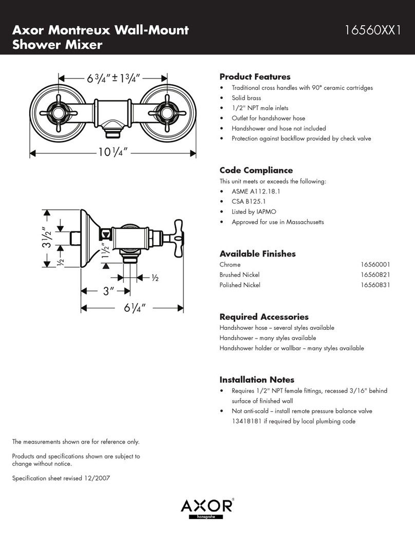 Axor Montreux Wall-Mount Shower Mixer 16560XX1 User manual