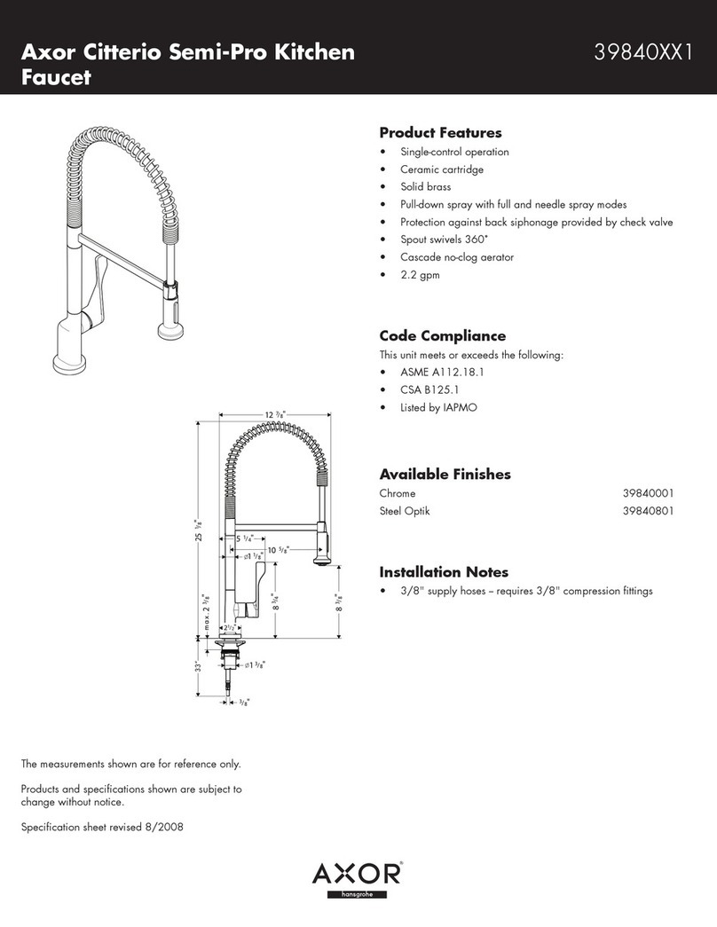 Axor Citterio 39840001 User manual