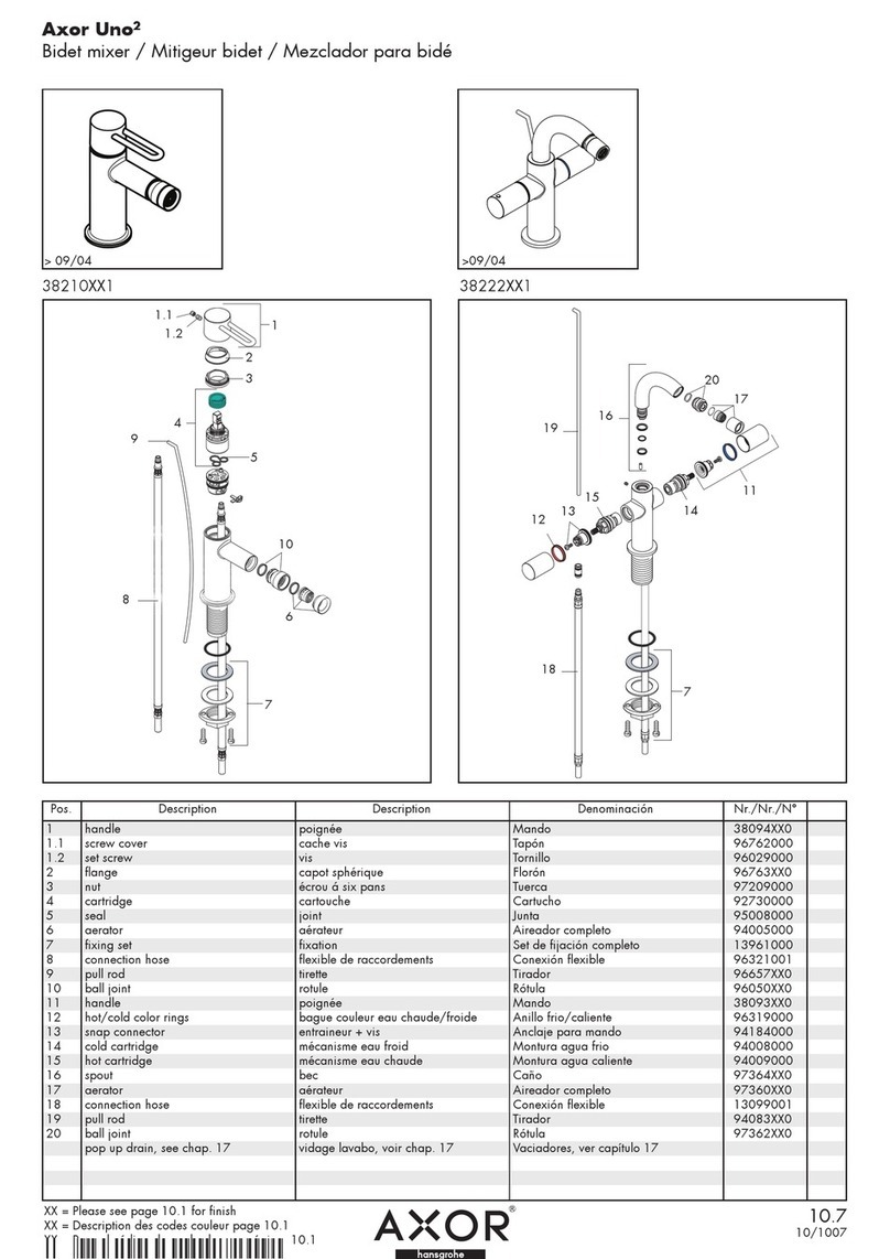 Axor Uno 38222XX1 User manual