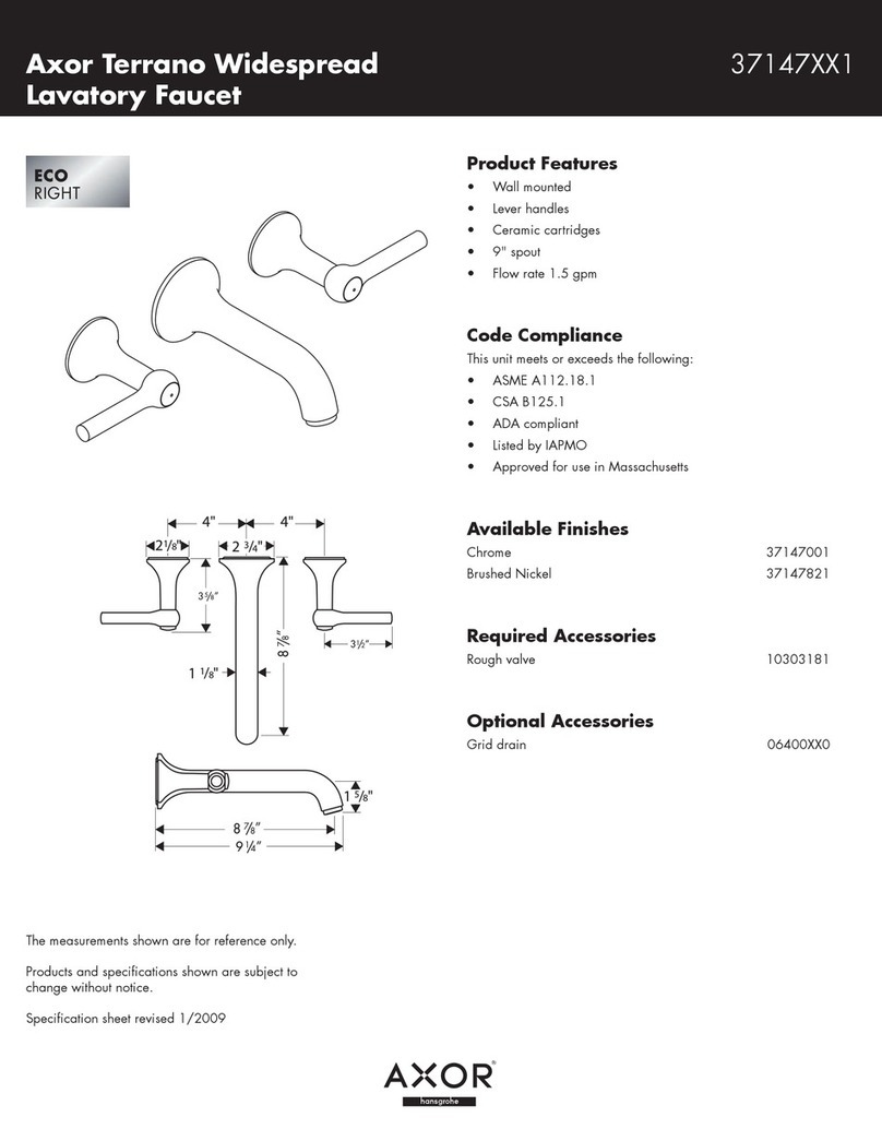 Axor Terrano Widespread Lavatory Faucet 37147XX1 User manual