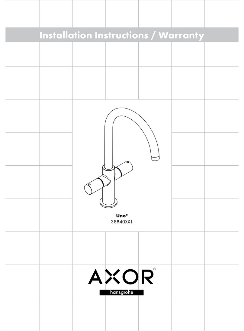 Axor Two-handle Sink Faucet 38840XX1 Installation instructions / warranty