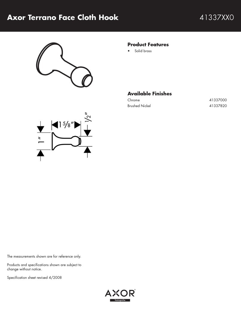 Axor Terrano Face Cloth Hook 41337XX0 User manual Axor Terrano Face Cloth Hook 41337XX0 User manual