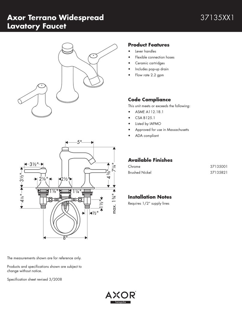 Axor Terrano 37135001 Operating and safety instructions