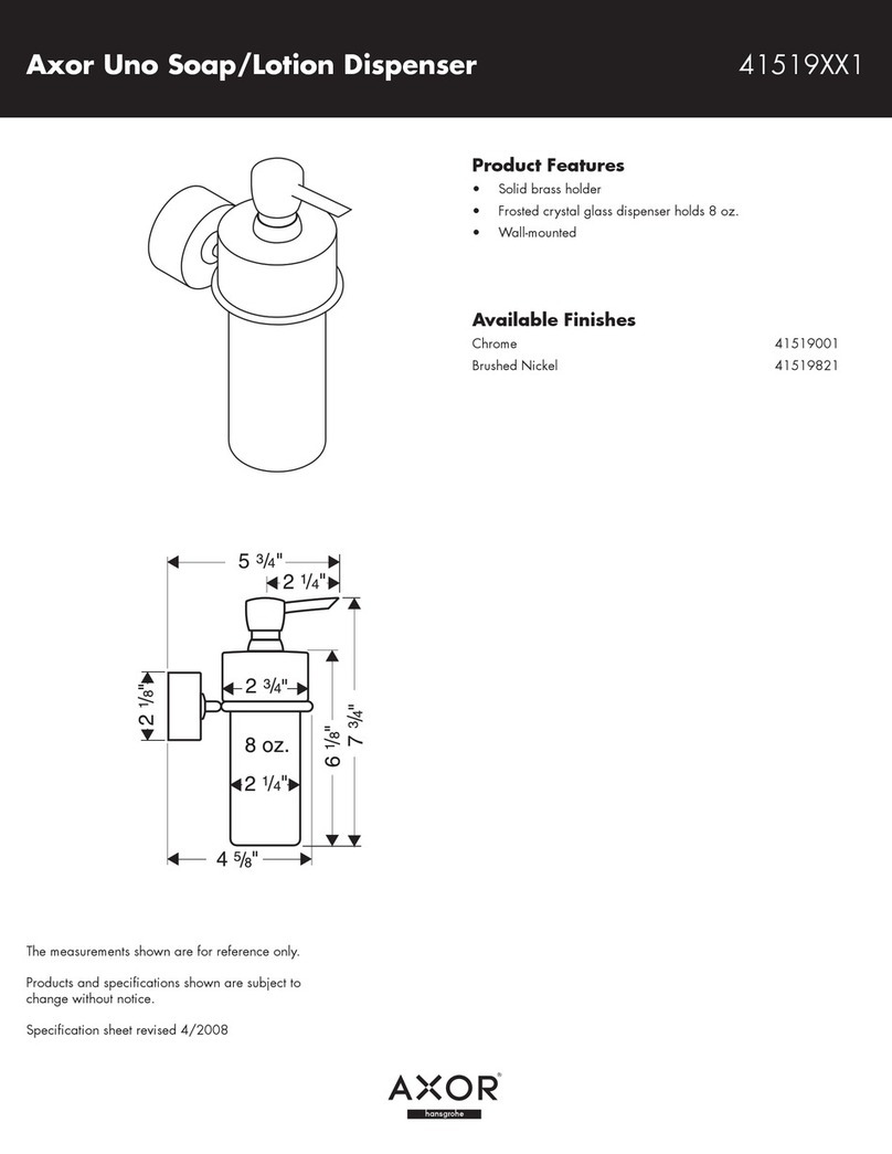 Axor Brushed Nickel 41519821 Specification sheet