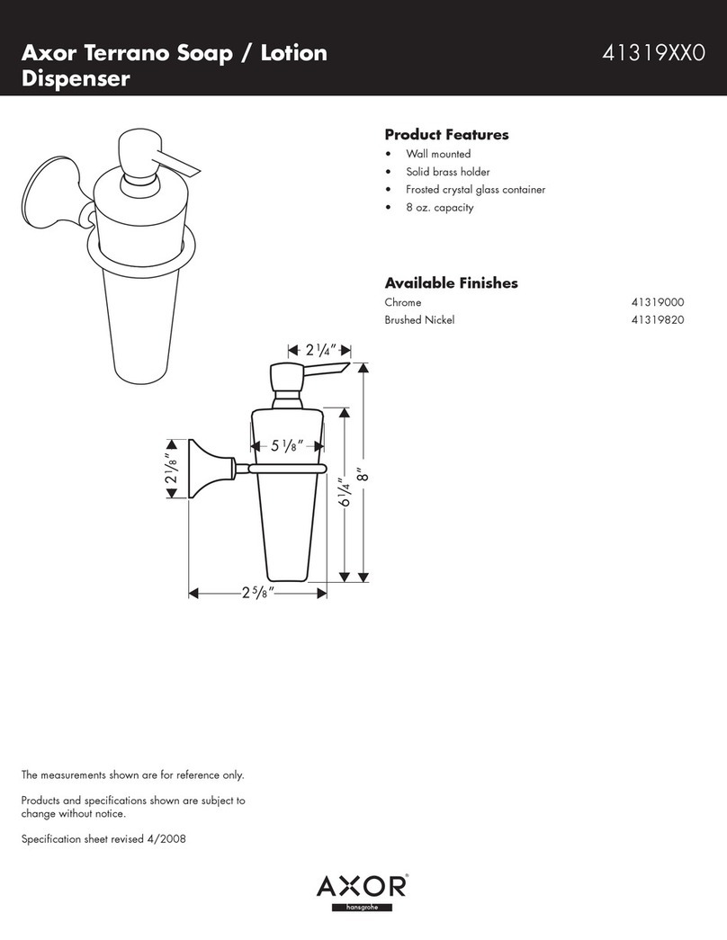 Axor Brushed Nickel 41319820 Specification sheet