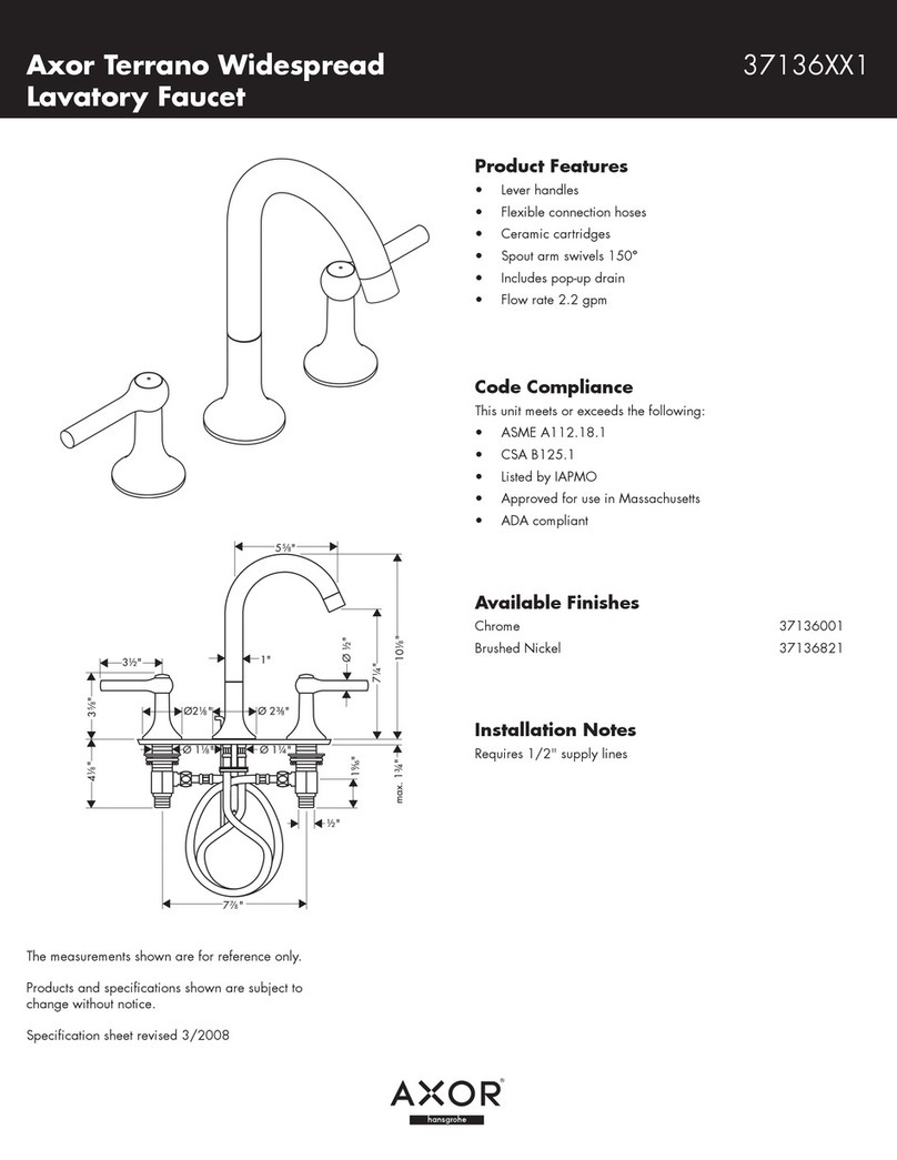 Axor Terrano 37136XX1 User manual