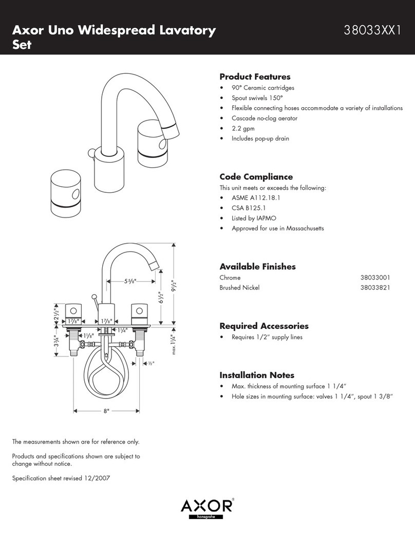 Axor Brushed Nickel 38033821 Operating and safety instructions