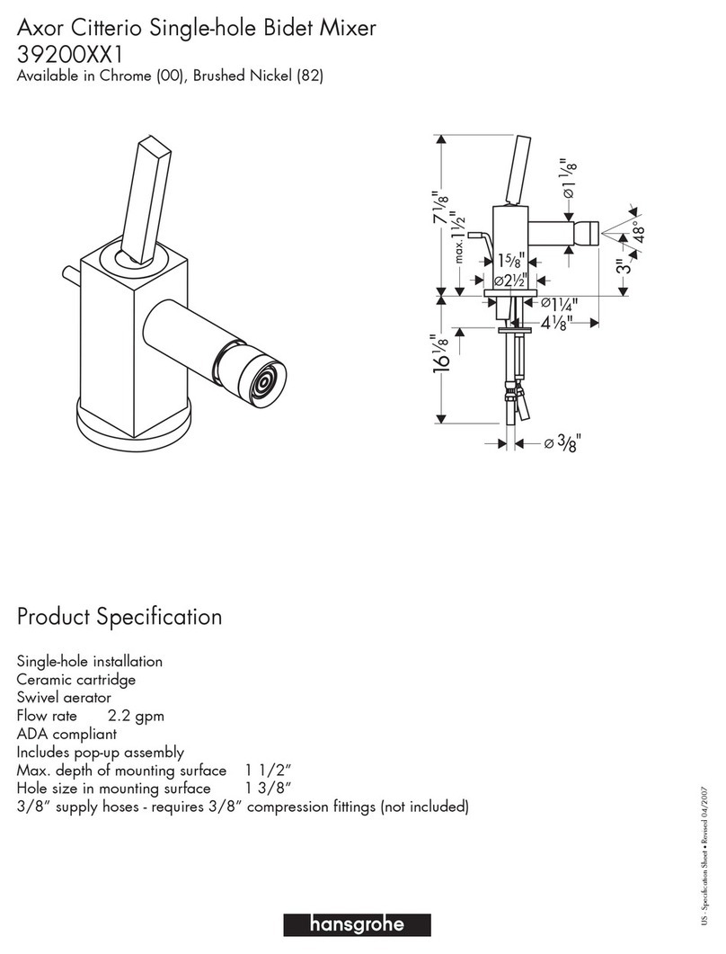 Axor Citterio 39200XX1 User manual Axor Citterio 39200XX1 User manual