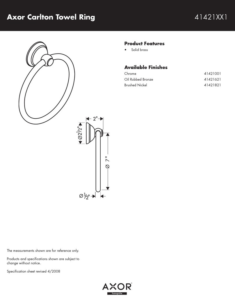 Axor Carlton Towel Ring 41421XX1 Specification sheet
