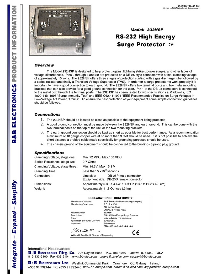B&B Electronics 232HSP Product information B&B Electronics 232HSP Product information