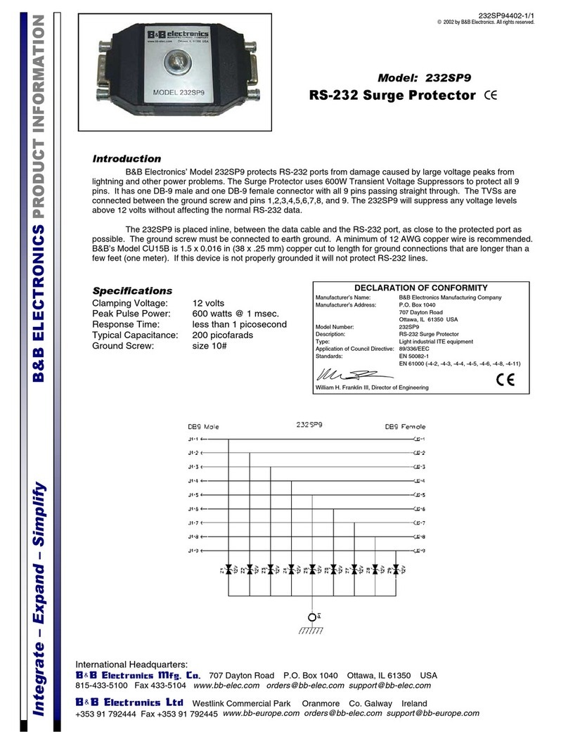 B&B Electronics 232SP9 Product information B&B Electronics 232SP9 Product information