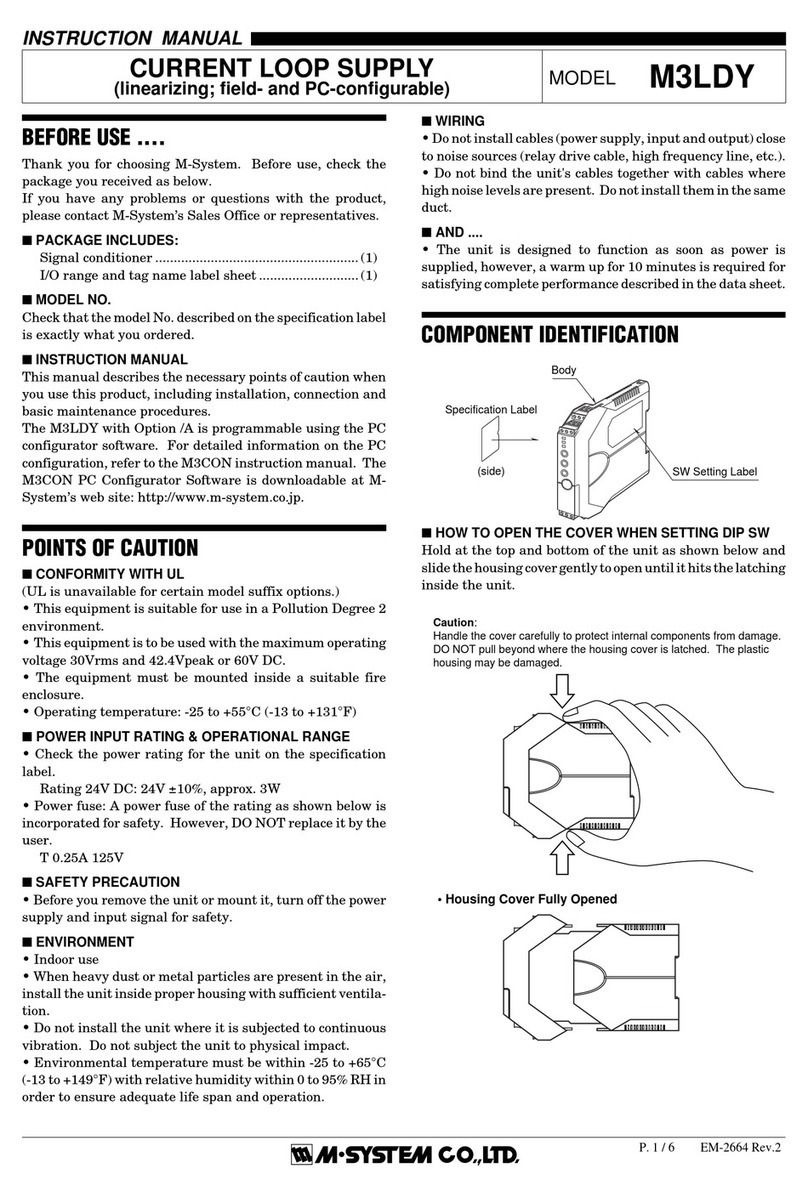 M-system Current Loop Supply M3LDY installation manual