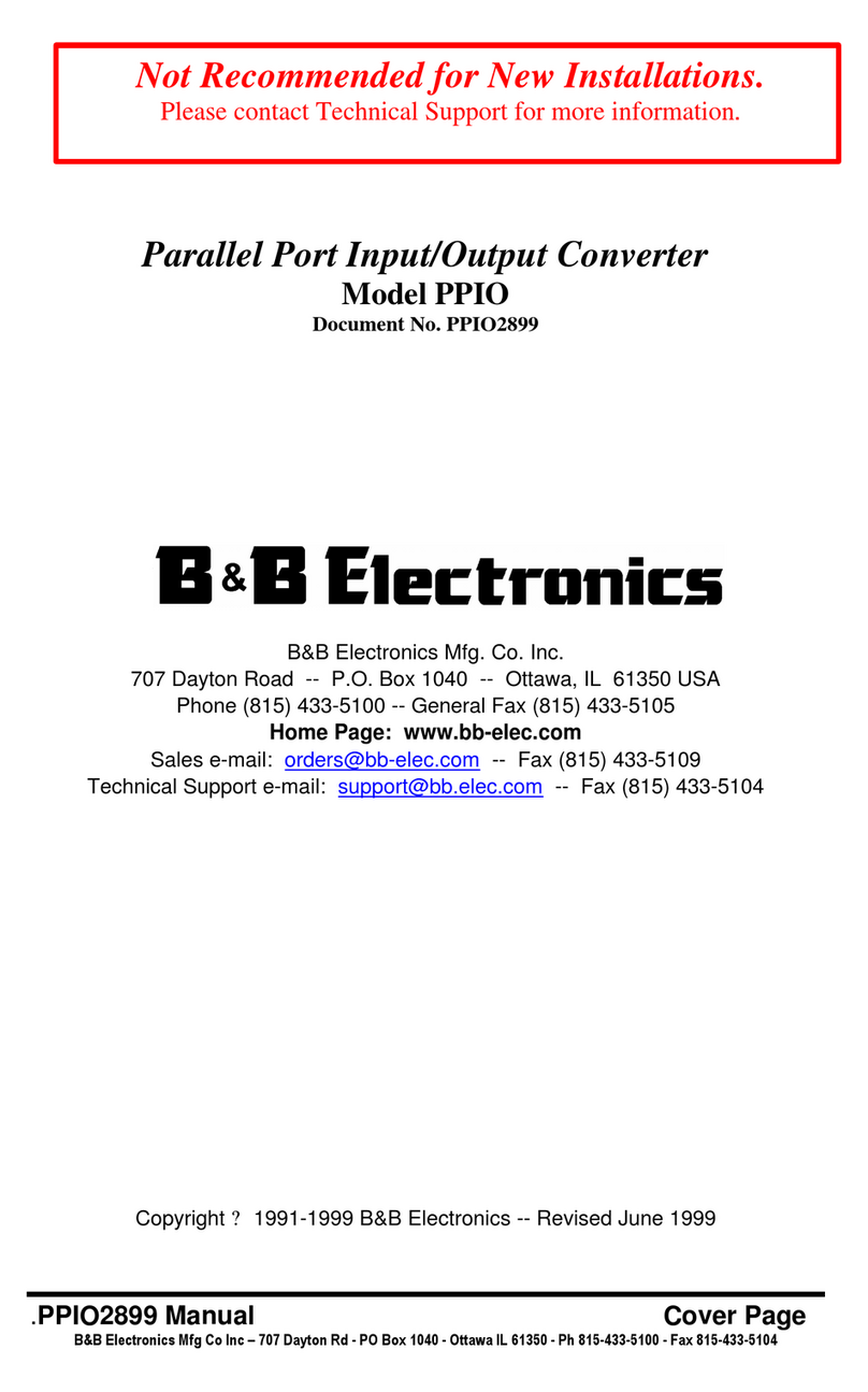 B&B Electronics Parallel Port Input/Output Converter PPIO User manual B&B Electronics Parallel Port Input/Output Converter PPIO User manual