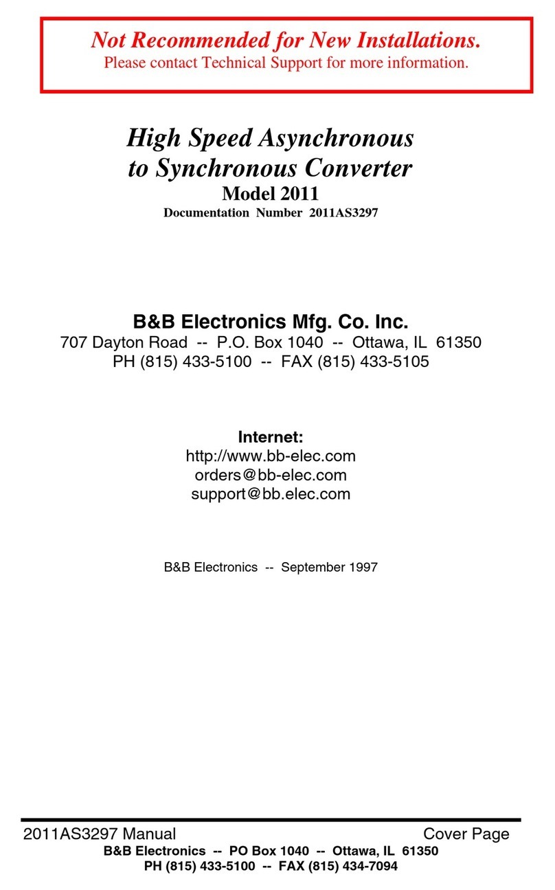 B&B Electronics High Speed Asynchronous to Synchronous Converter... user manual