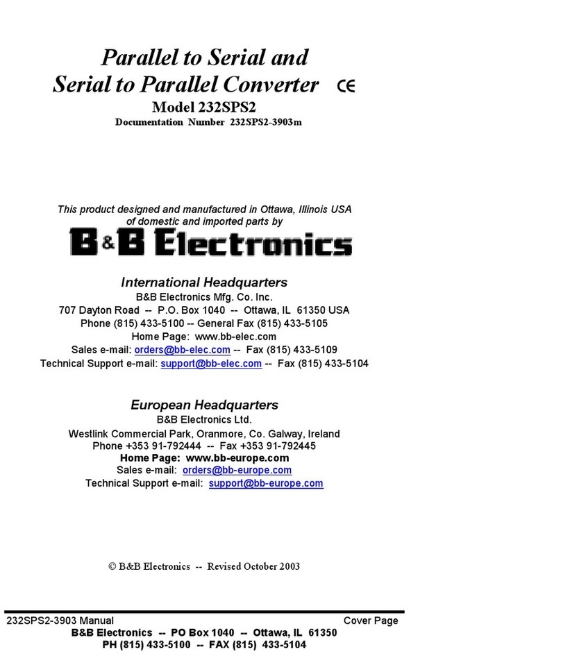 B&B Electronics 232SPS2 User manual B&B Electronics 232SPS2 User manual