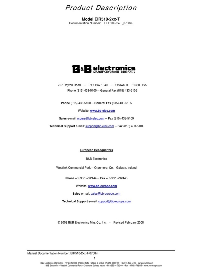 B&B Electronics Elinx EIR510-2MC-T User manual