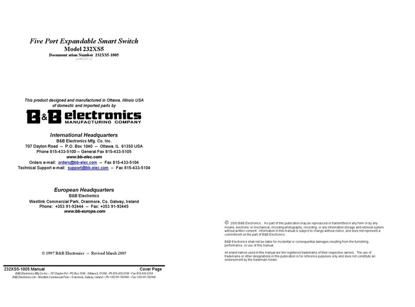 B&B Electronics 232XS5 instruction manual