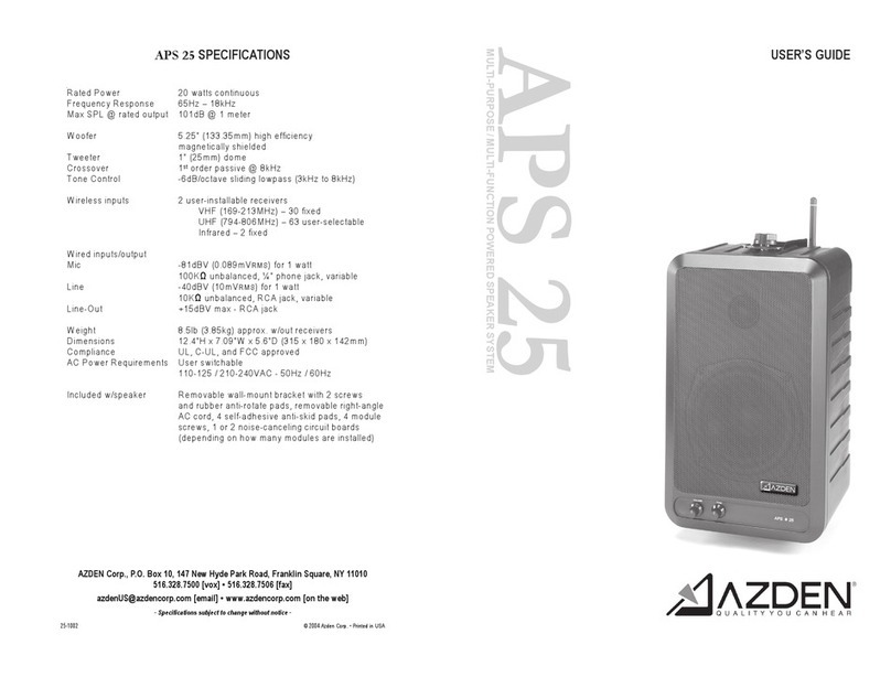 Azden ASP 25 user guide