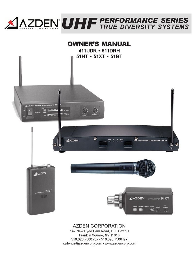 Azden 411UDR User manual Azden 411UDR User manual