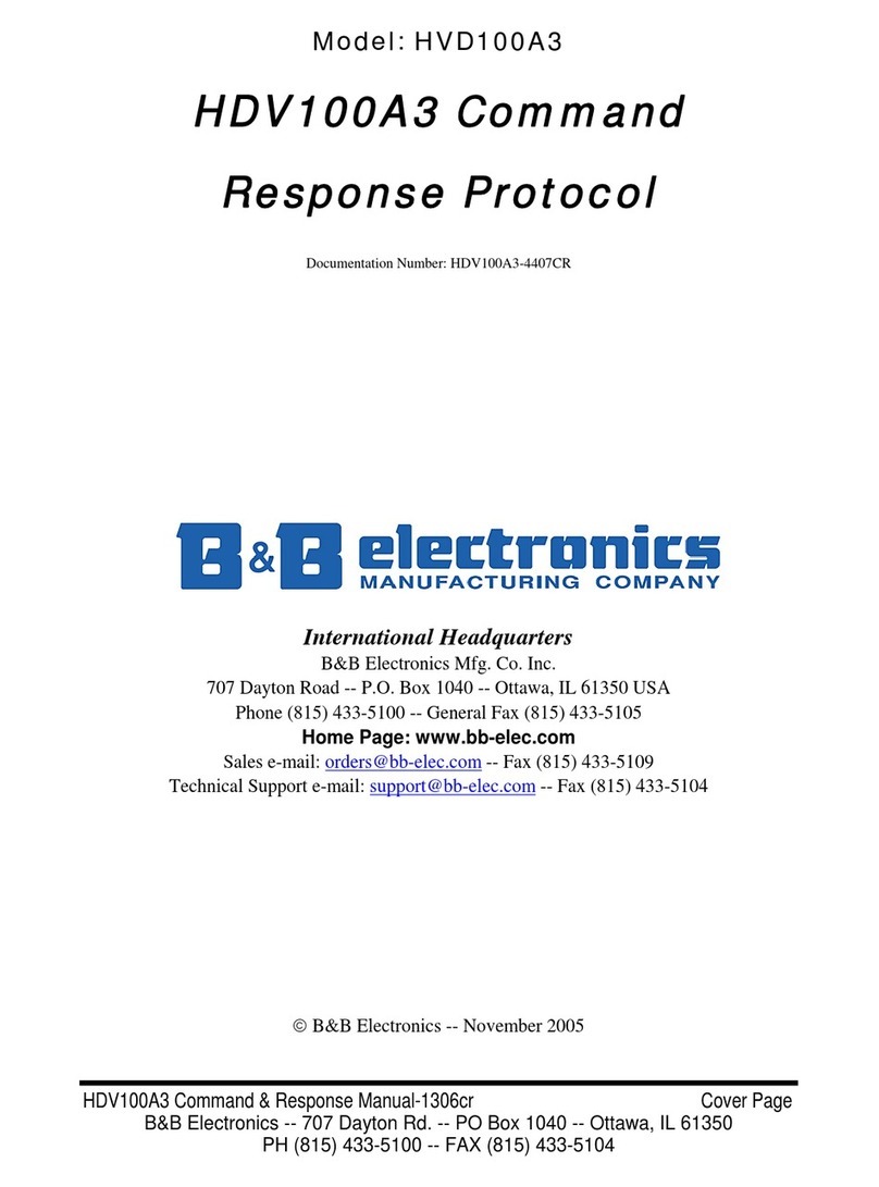 B&B Electronics Command Response Protocol HVD100A3 User manual B&B Electronics Command Response Protocol HVD100A3 User manual