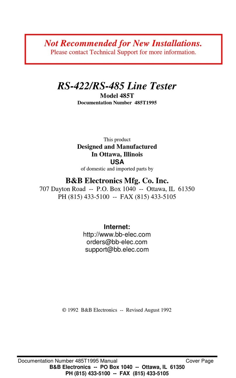 B&B Electronics 485T manual