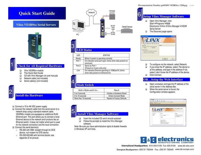 Vlinx Serial Servers Vlinx VESR9xx quick start guide