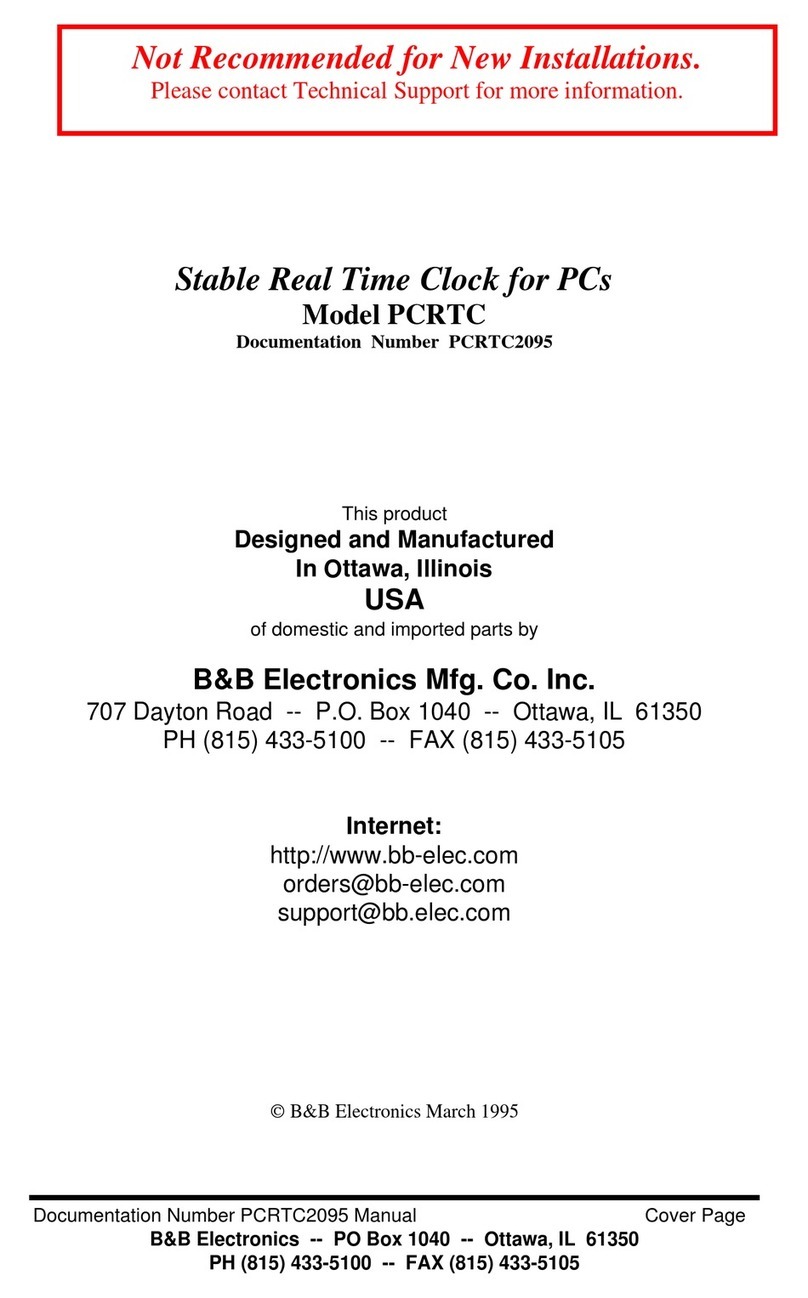 B&B Electronics PCRTC owner's manual