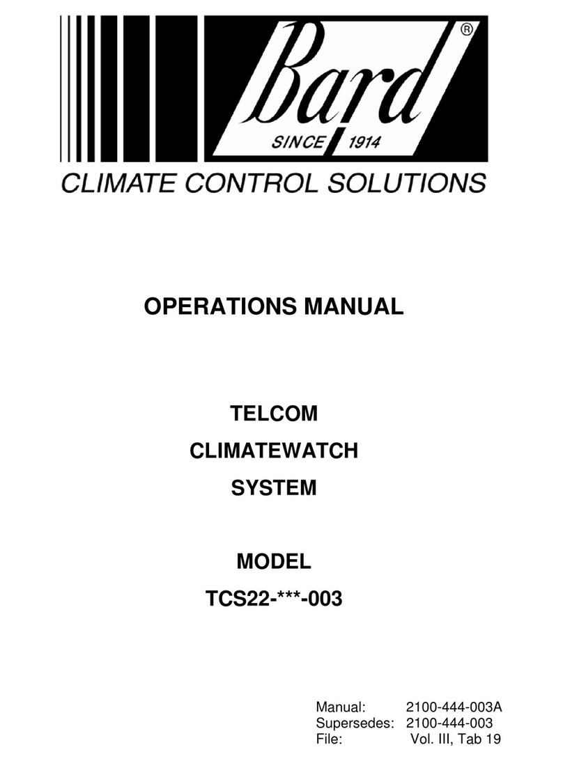Bard TCS22-***-003 User manual