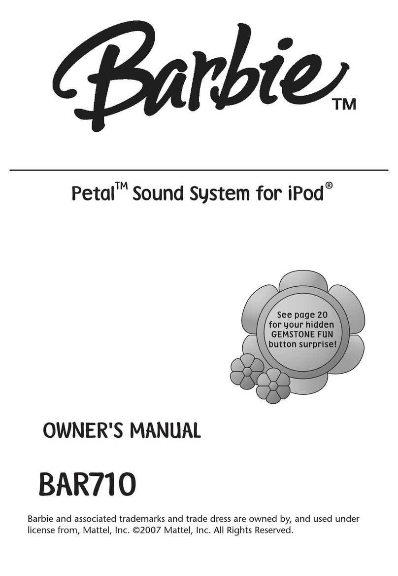Barbie PETAL SOUND SYSTEM BAR710 owner's manual