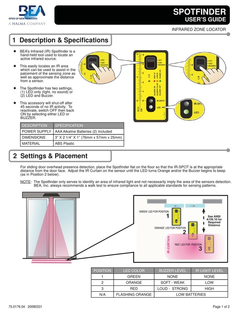 BEA Spotfinder Infrared Zone Locator User manual
