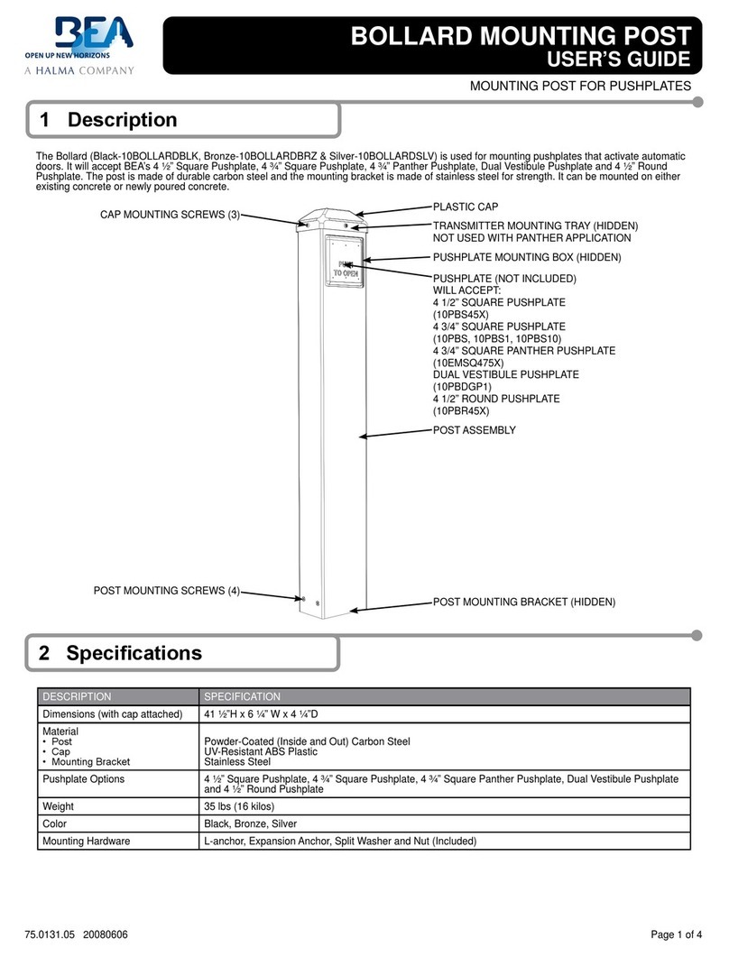 BEA Bollards 10EMSQ475X user guide