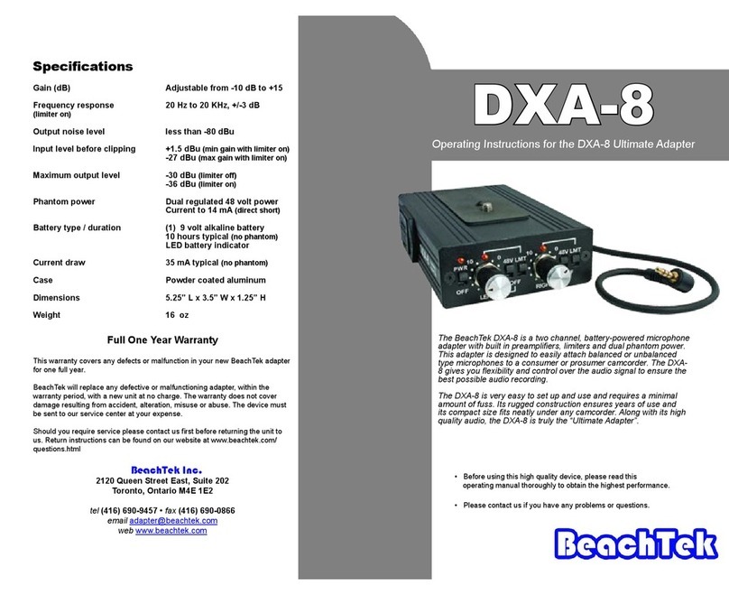 BeachTek DXA-8 User manual