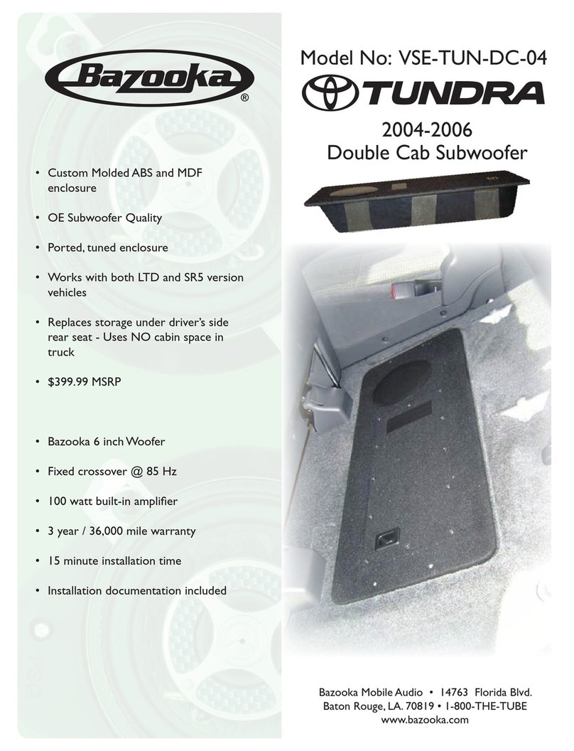 Bazooka Double Cab Subwoofer VSE-TUN-DC-04 User manual Bazooka Double Cab Subwoofer VSE-TUN-DC-04 User manual