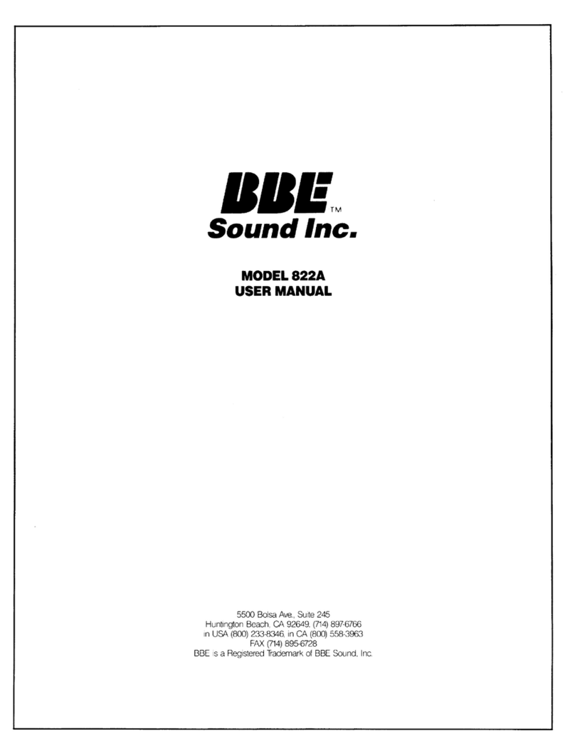 BBE 822A User manual