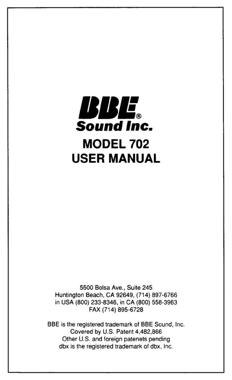 BBE 702 User manual