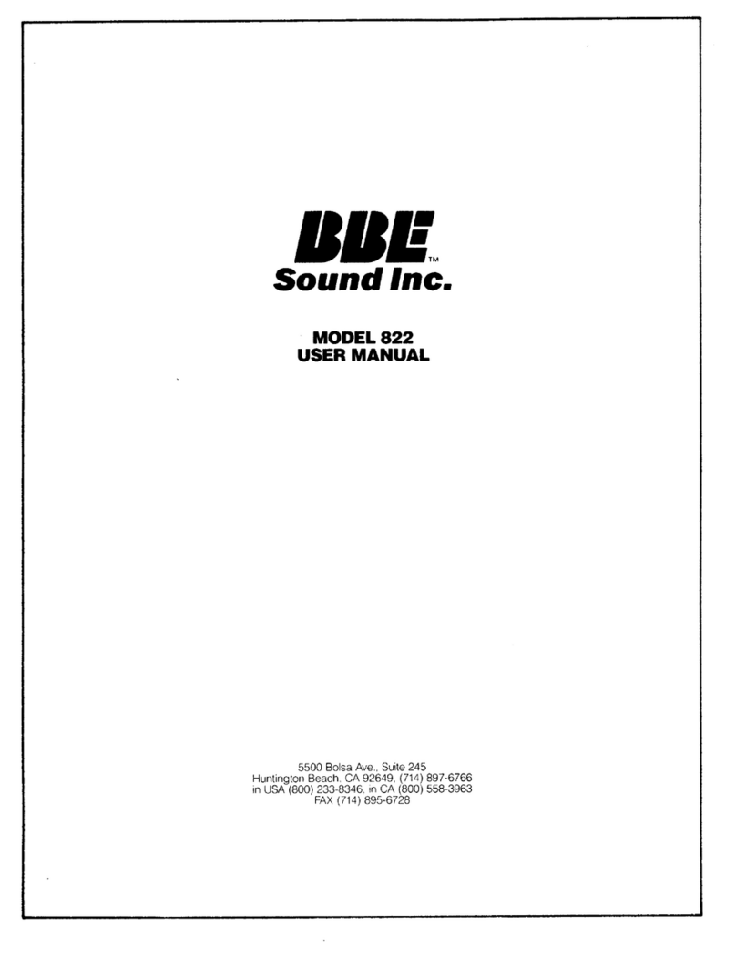 BBE 822 user manual