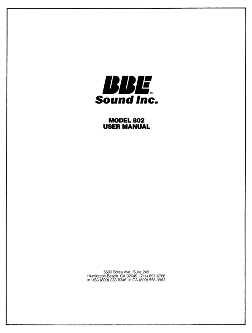 BBE 802 User manual