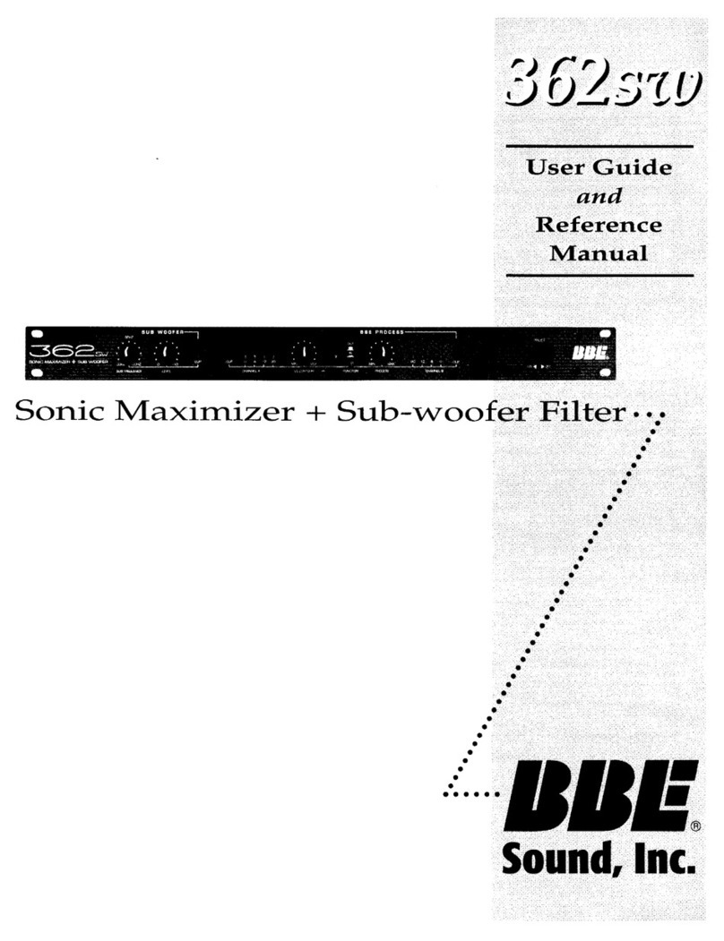 BBE 362SW User manual