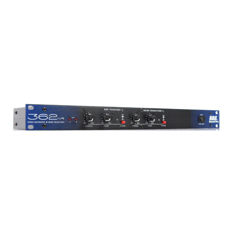 BBE Sonic Maximizer + Noise Reduction 362NR User manual