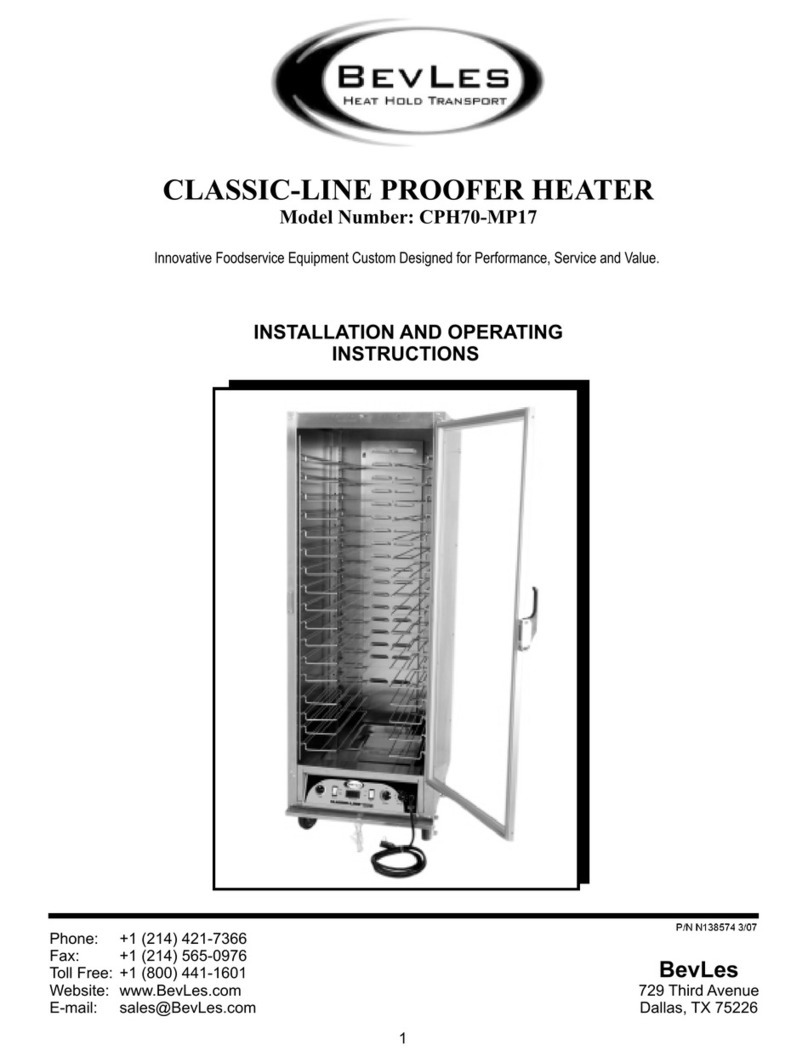 BevLes Classic-Line Proofer Heater CPH70-MP17 Installation and operating instructions