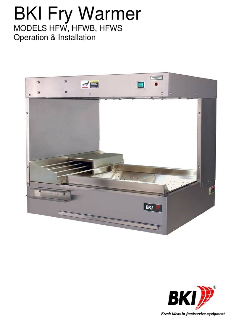 BKI Fry Warmer HFW User manual BKI Fry Warmer HFW User manual