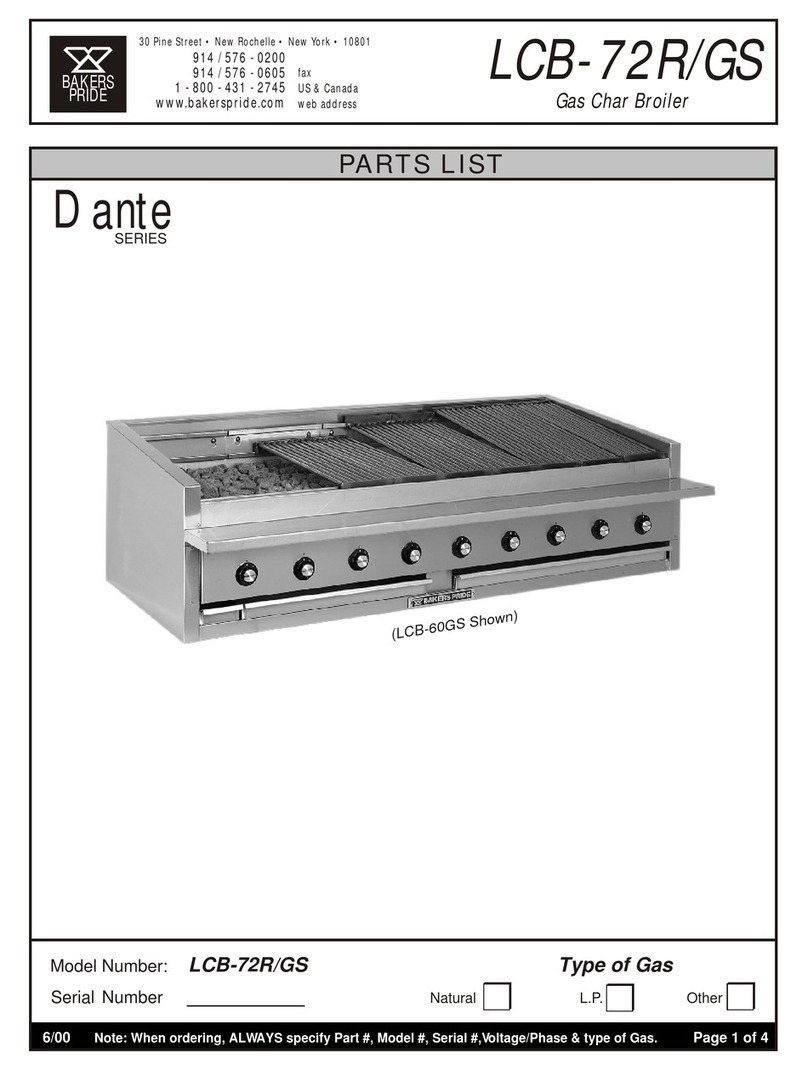 Bakers Pride DANTE LCB-60GS parts list