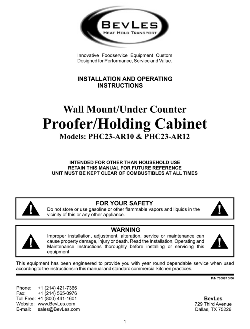 BevLes Wall Mount/Under Counter Proofer/Holding Cabinet... Installation and operating instructions