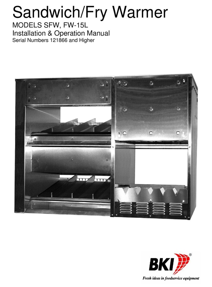 BKI Sandwich/Fry Warmer FW-15L User manual