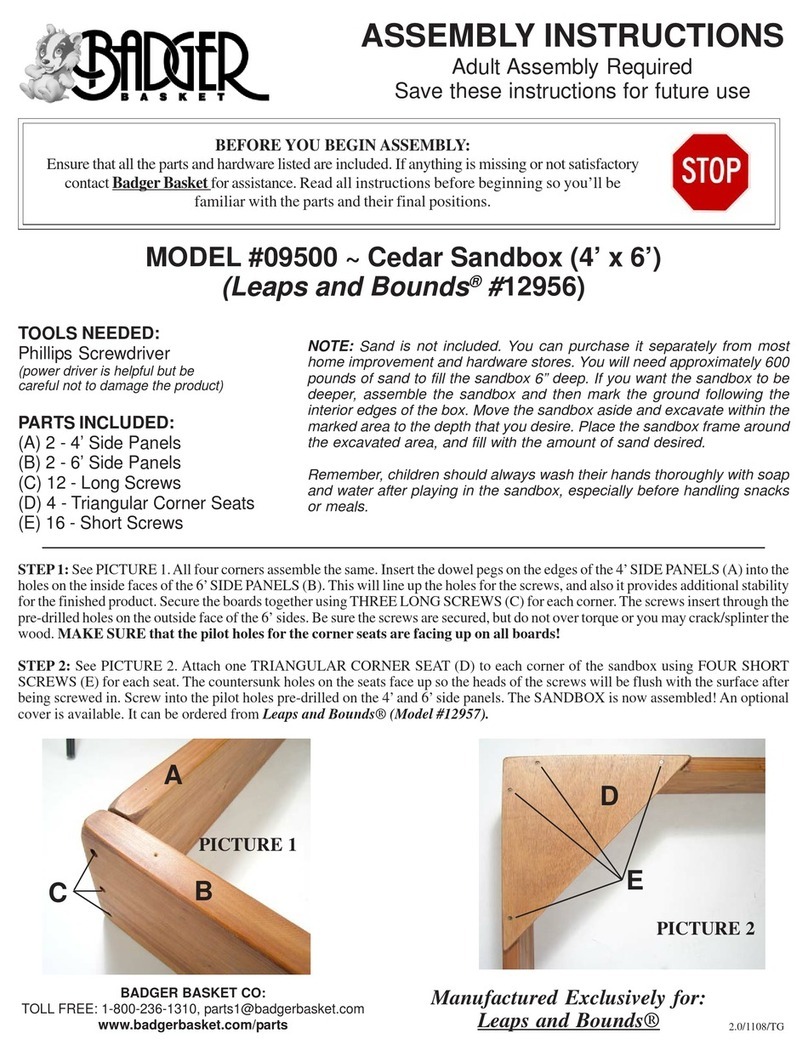 Badger Basket Cedar Sandbox 09500 Assembly instructions Badger Basket Cedar Sandbox 09500 Assembly instructions