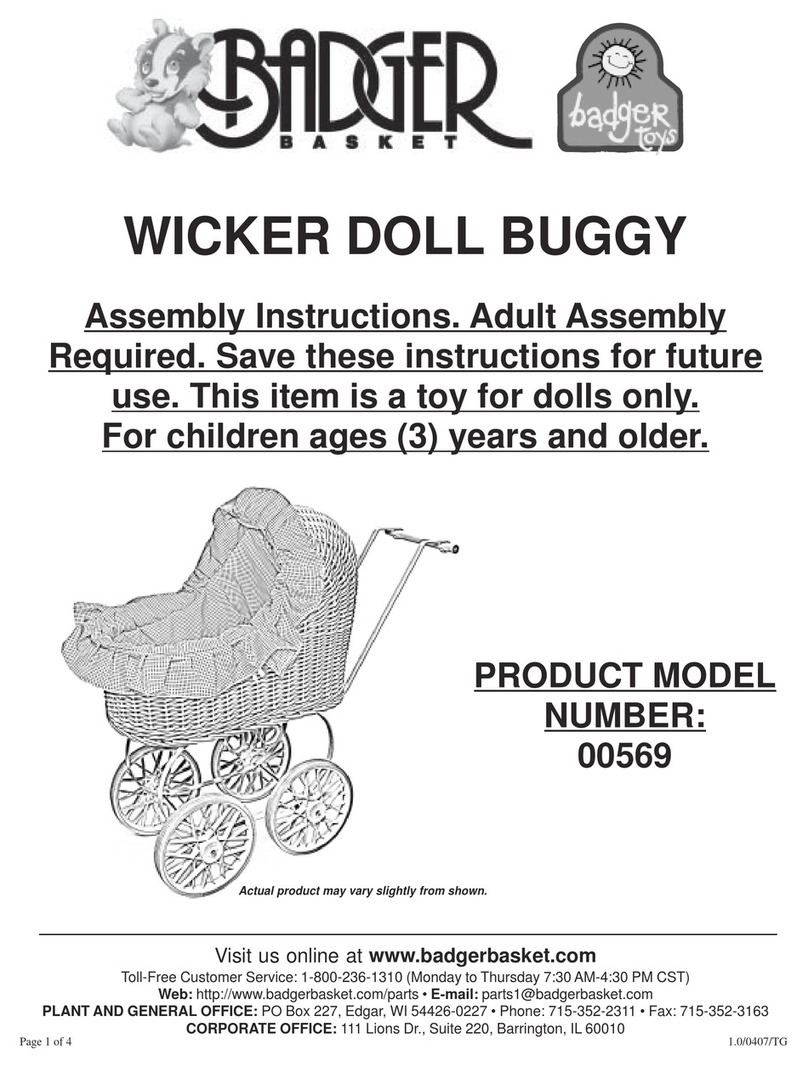 Badger Basket Wicker Doll Buggy 00569 Assembly instructions