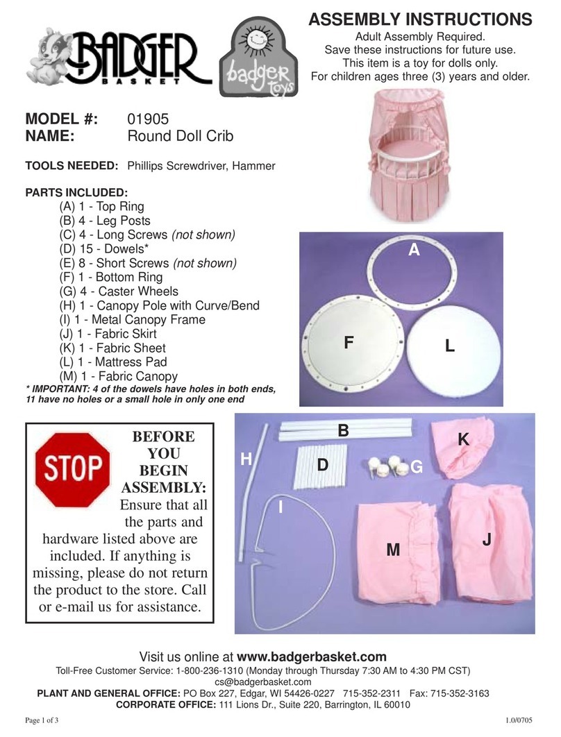 Badger Basket Round Doll Crib 01905 Installation guide Badger Basket Round Doll Crib 01905 Installation guide