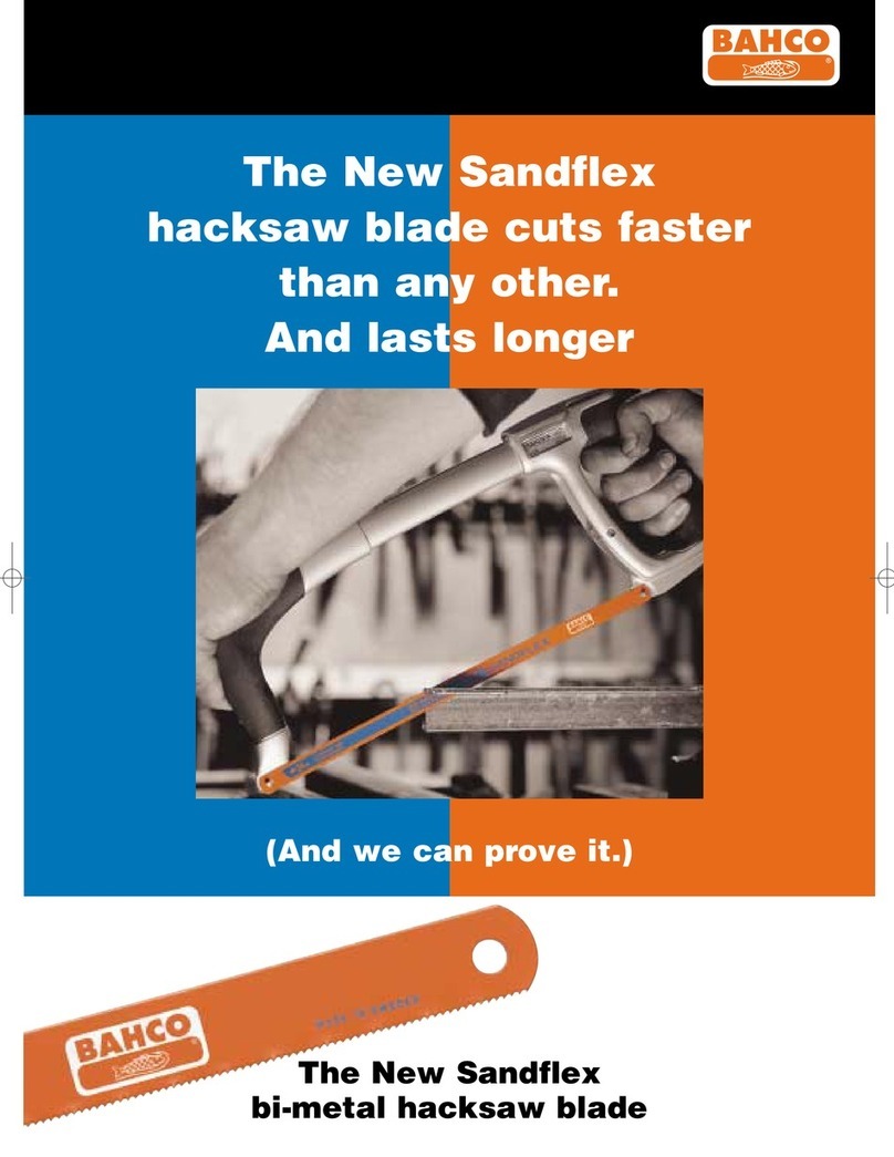 Bahco Sandflex Hacksaw Blade User manual Bahco Sandflex Hacksaw Blade User manual