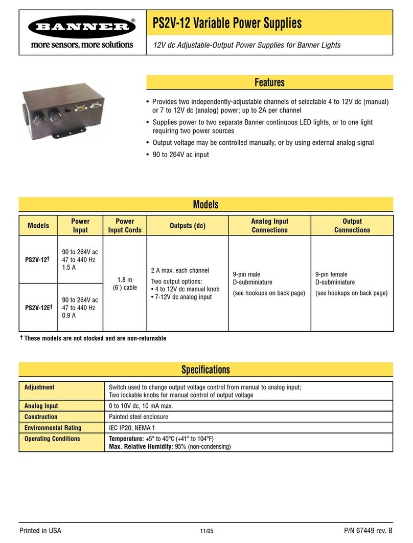 Banner PS2V-12 Specifications